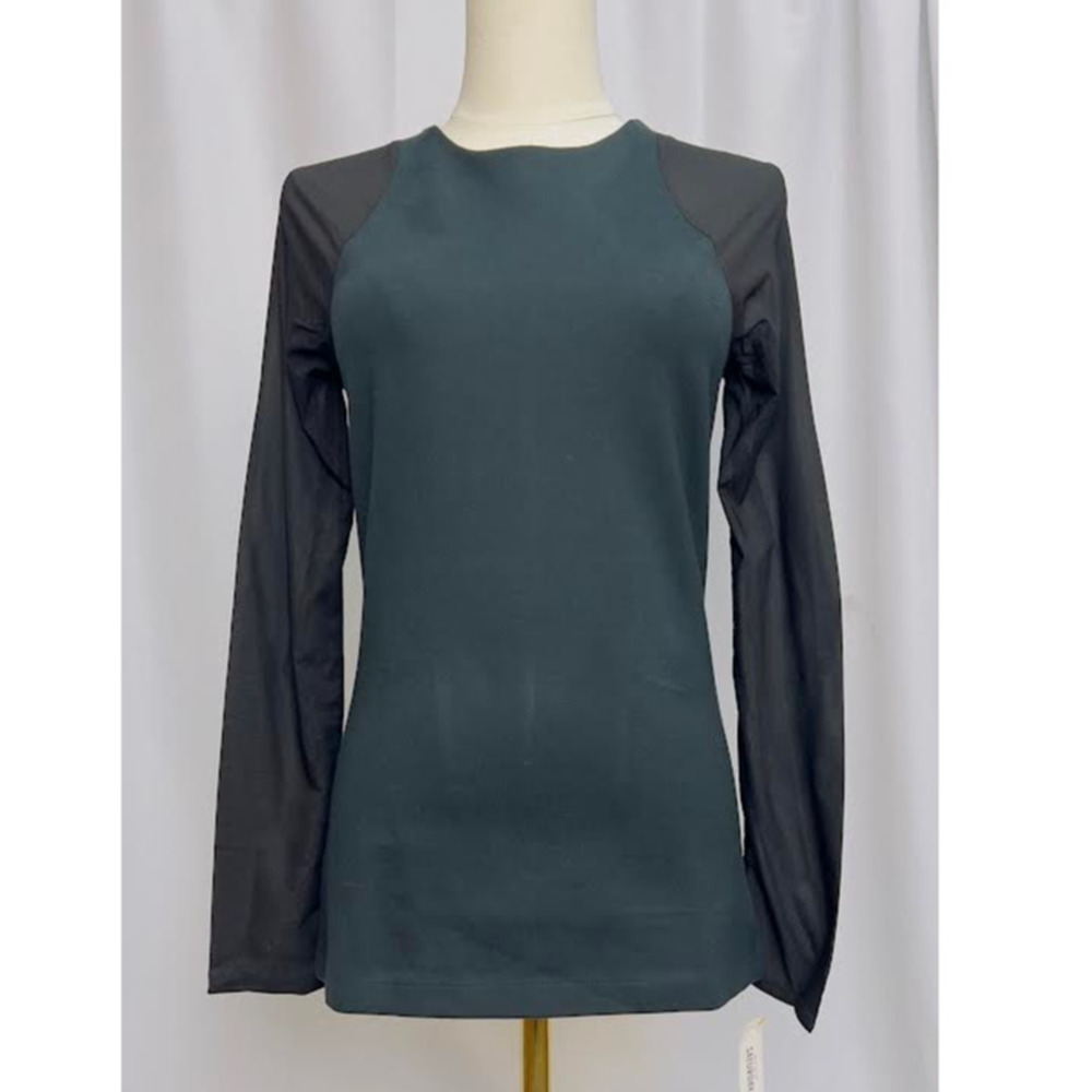 NWT!‎ Kate Spade Saturday Sheer-Sleeve Top (Large, Black)